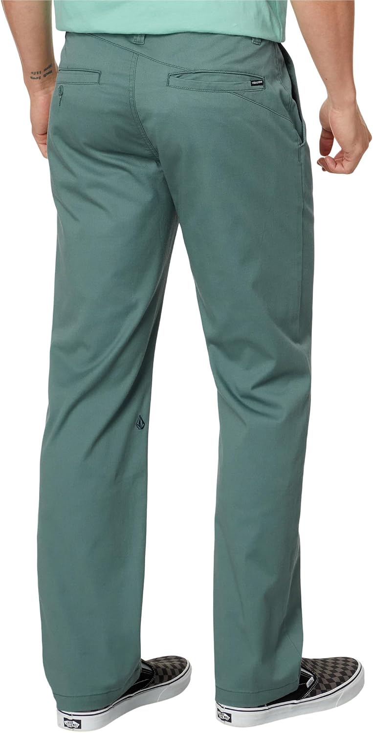 Volcom Mens Frickin Modern Stretch Chino Pant – Everyday Wear Slim Fit Stretch Twill Pants Service Blue