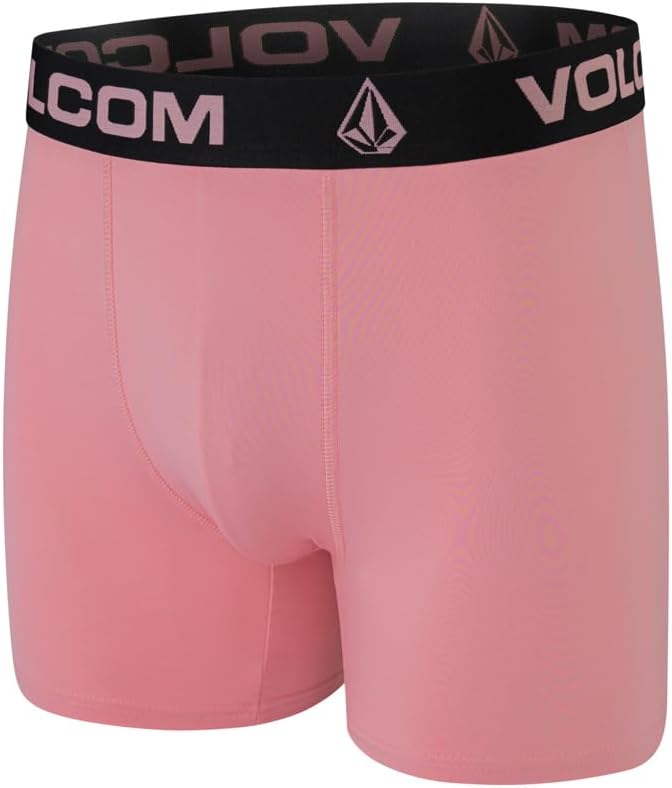 Volcom Mens Boxer Briefs 3 Pack Poly Spandex Performance FLY-LESS Support Boxer Briefs Underwear Caribbean BlueWhitePink