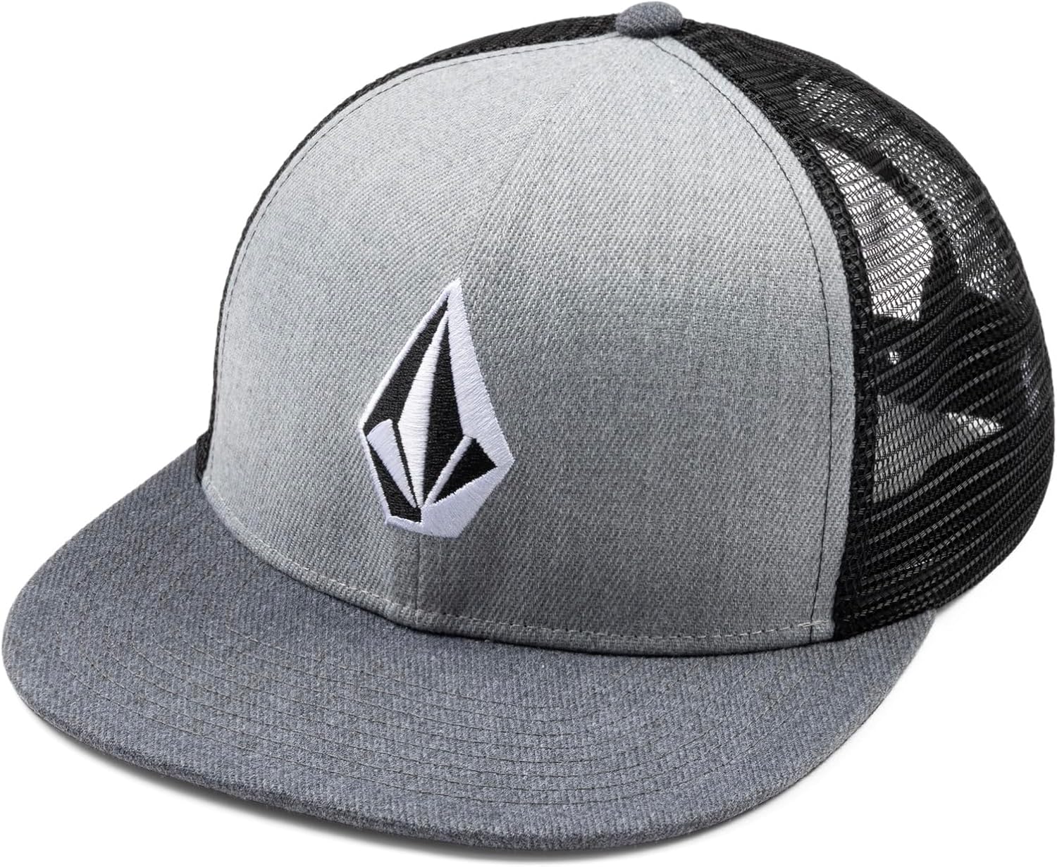 Volcom Men's Cheese Trucker Hat – 6-Panel Mesh Back Snapback Cap Black Heather