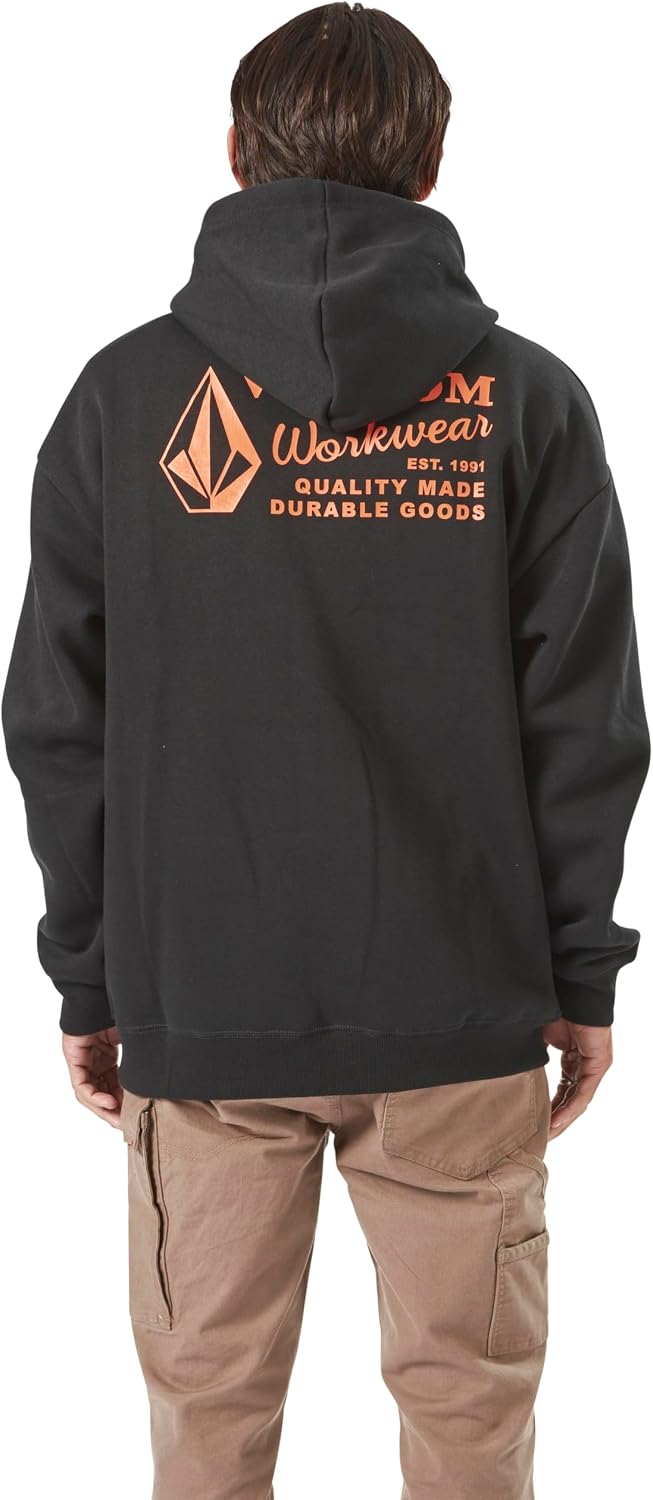 Volcom Men's Workwear Pullover Hoodie – Soft Brushed Fleece Ink
