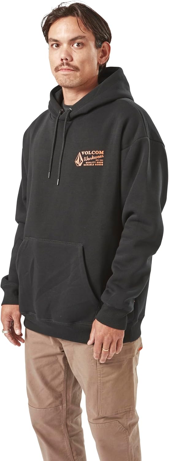 Volcom Men's Workwear Pullover Hoodie – Soft Brushed Fleece Ink