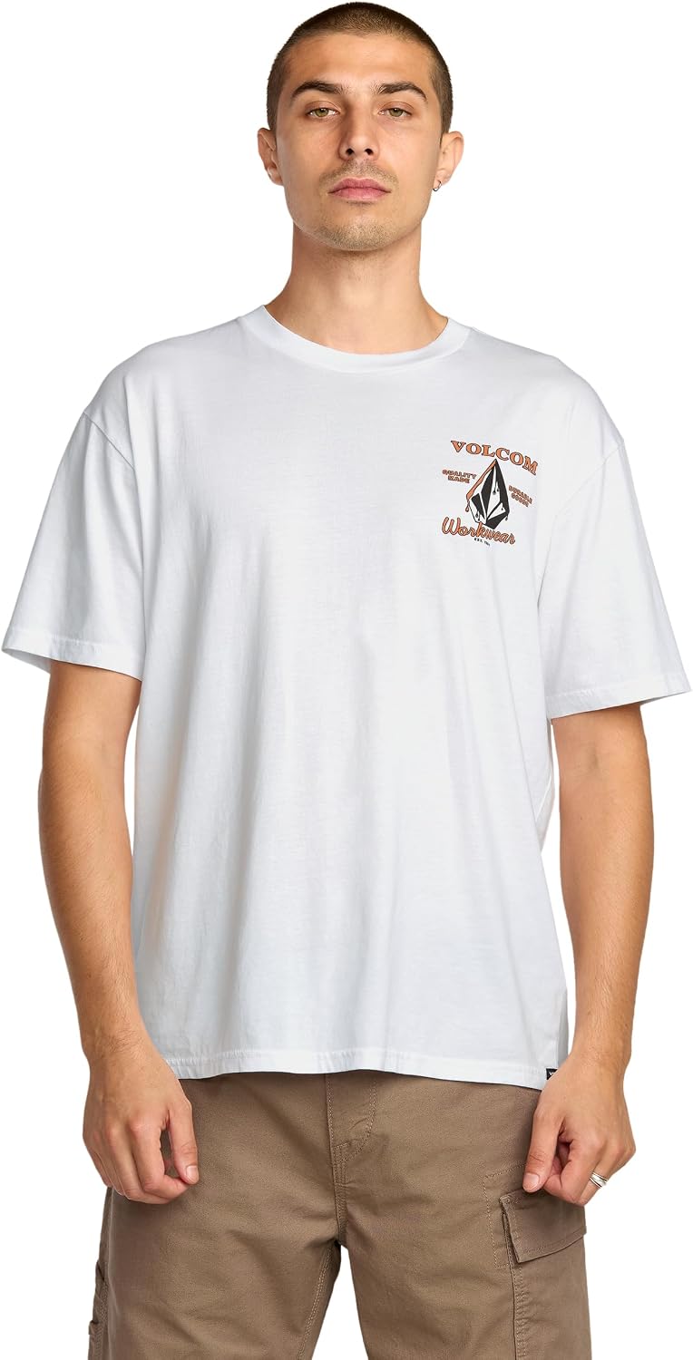 Volcom Men's Pour Choices Short Sleeve Workwear Tee White Enamel