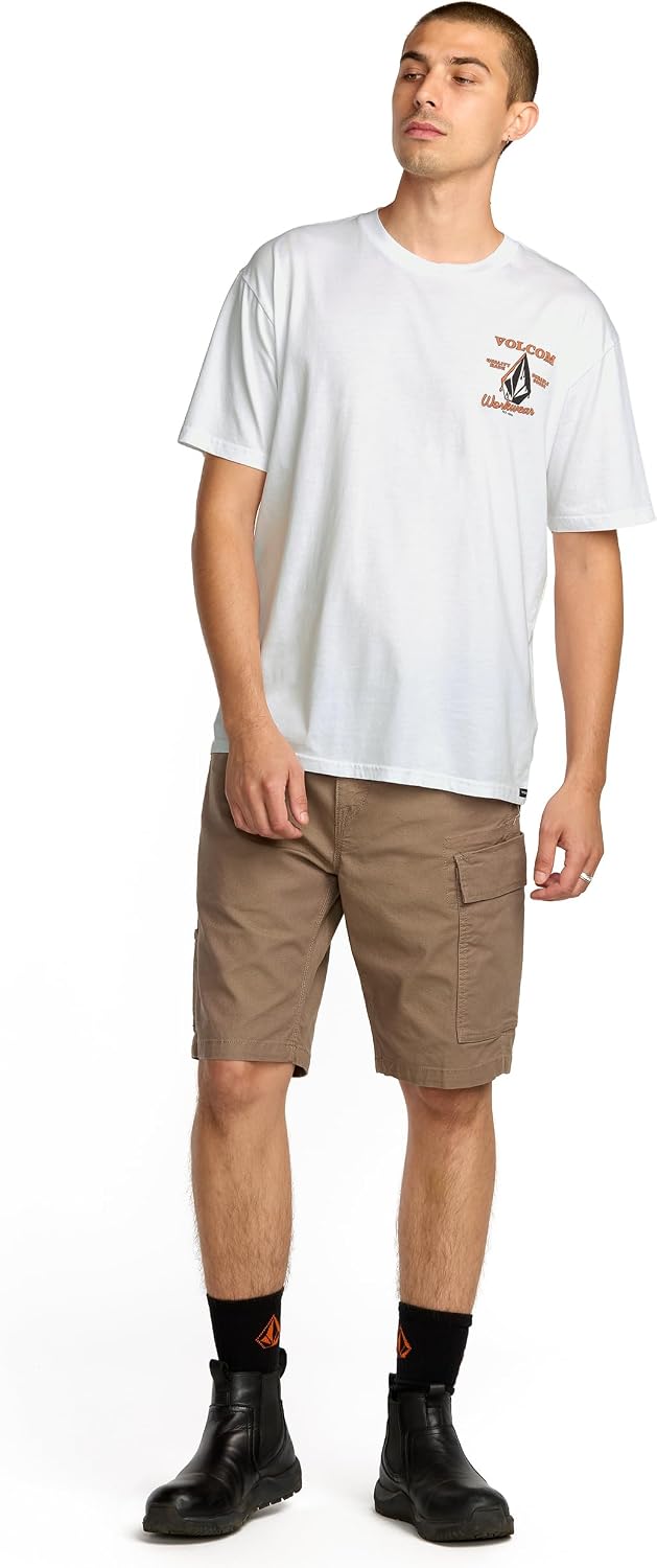 Volcom Men's Pour Choices Short Sleeve Workwear Tee White Enamel