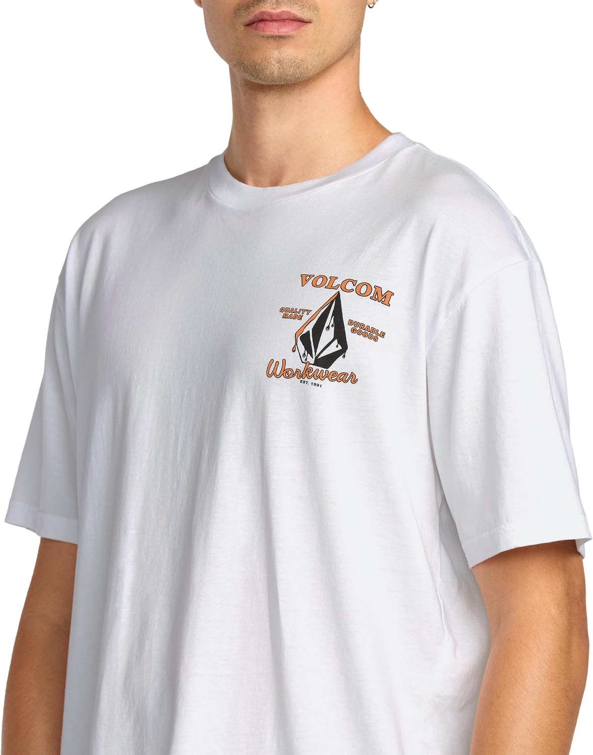 Volcom Men's Pour Choices Short Sleeve Workwear Tee White Enamel