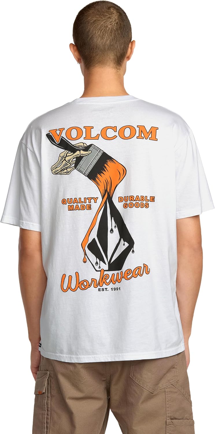 Volcom Men's Pour Choices Short Sleeve Workwear Tee White Enamel