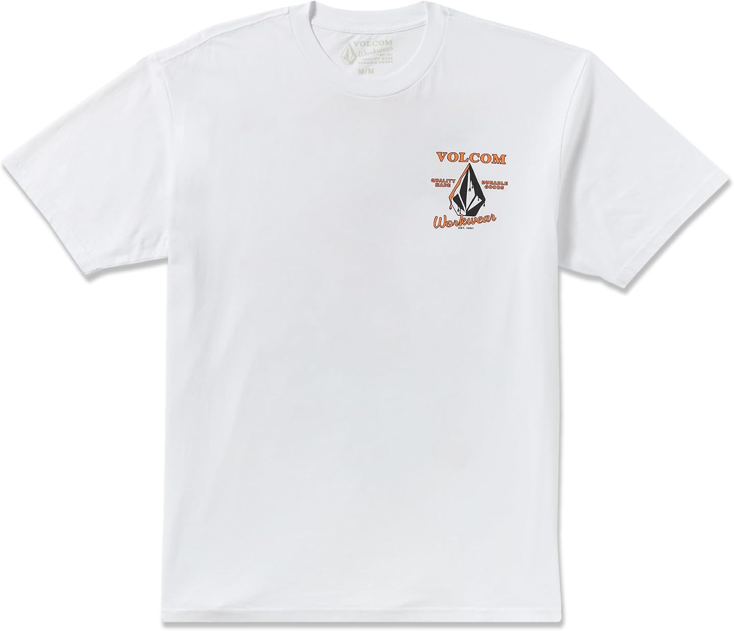 Volcom Men's Pour Choices Short Sleeve Workwear Tee White Enamel