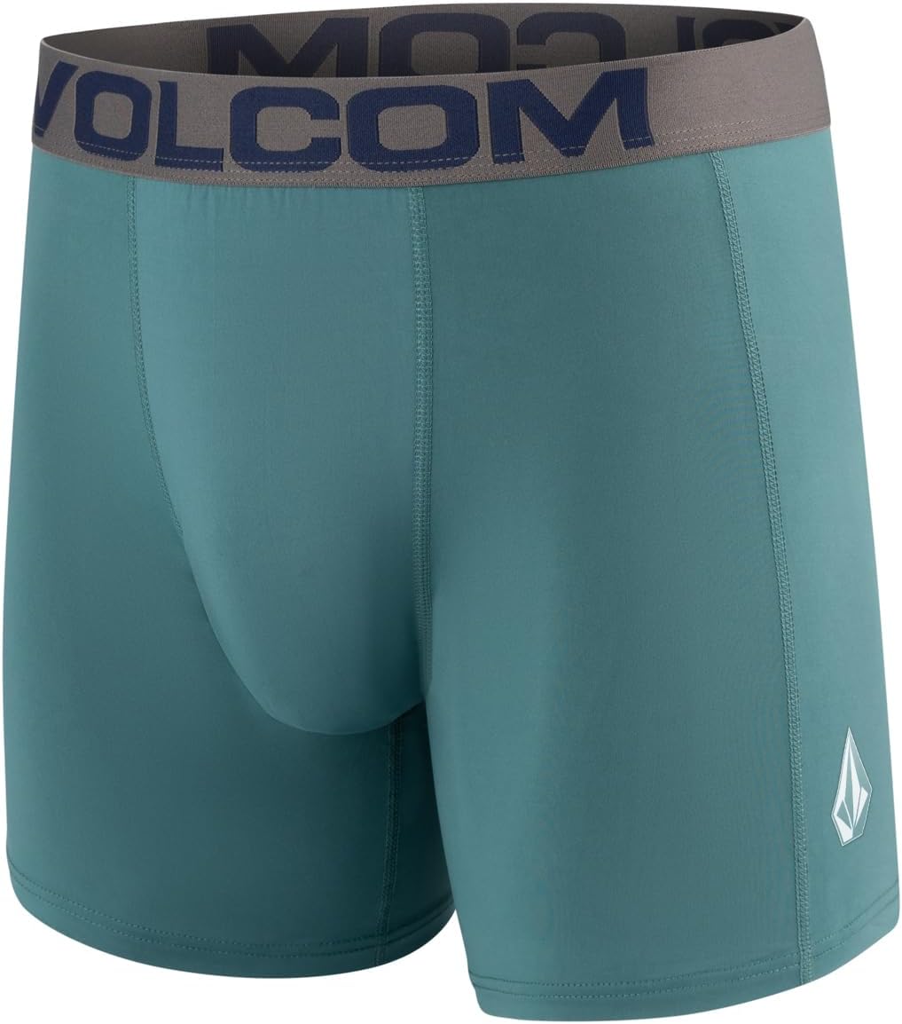 Volcom Mens Boxer Briefs Poly Spandex Performance Boxer Briefs Underwear with Comfort Flex Side Panel- Sleek Modern Look BlueCyanCoralBlack