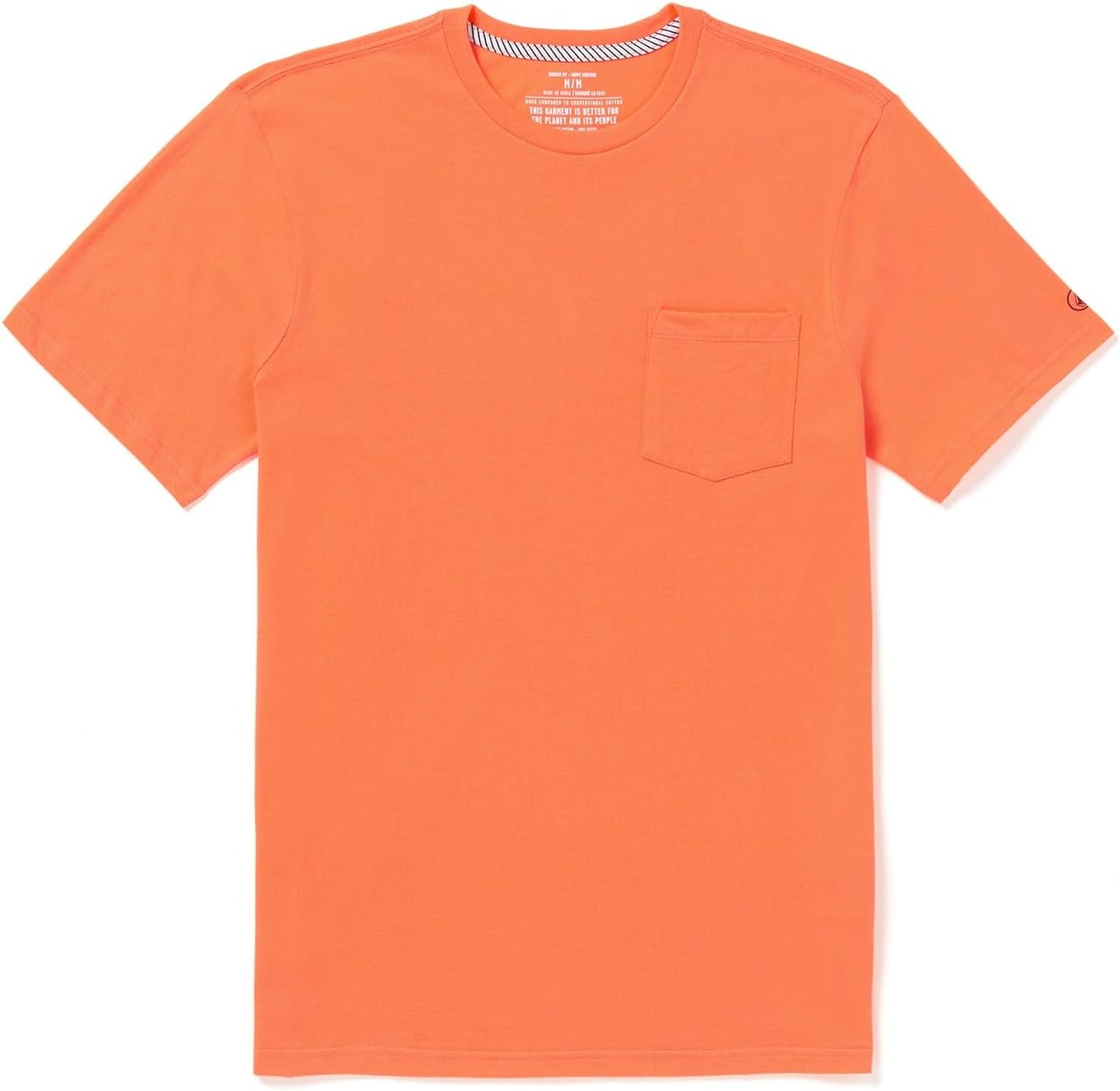 Volcom Men's Solid Stone Modern Fit Short Sleeve Tee Turbo Orange
