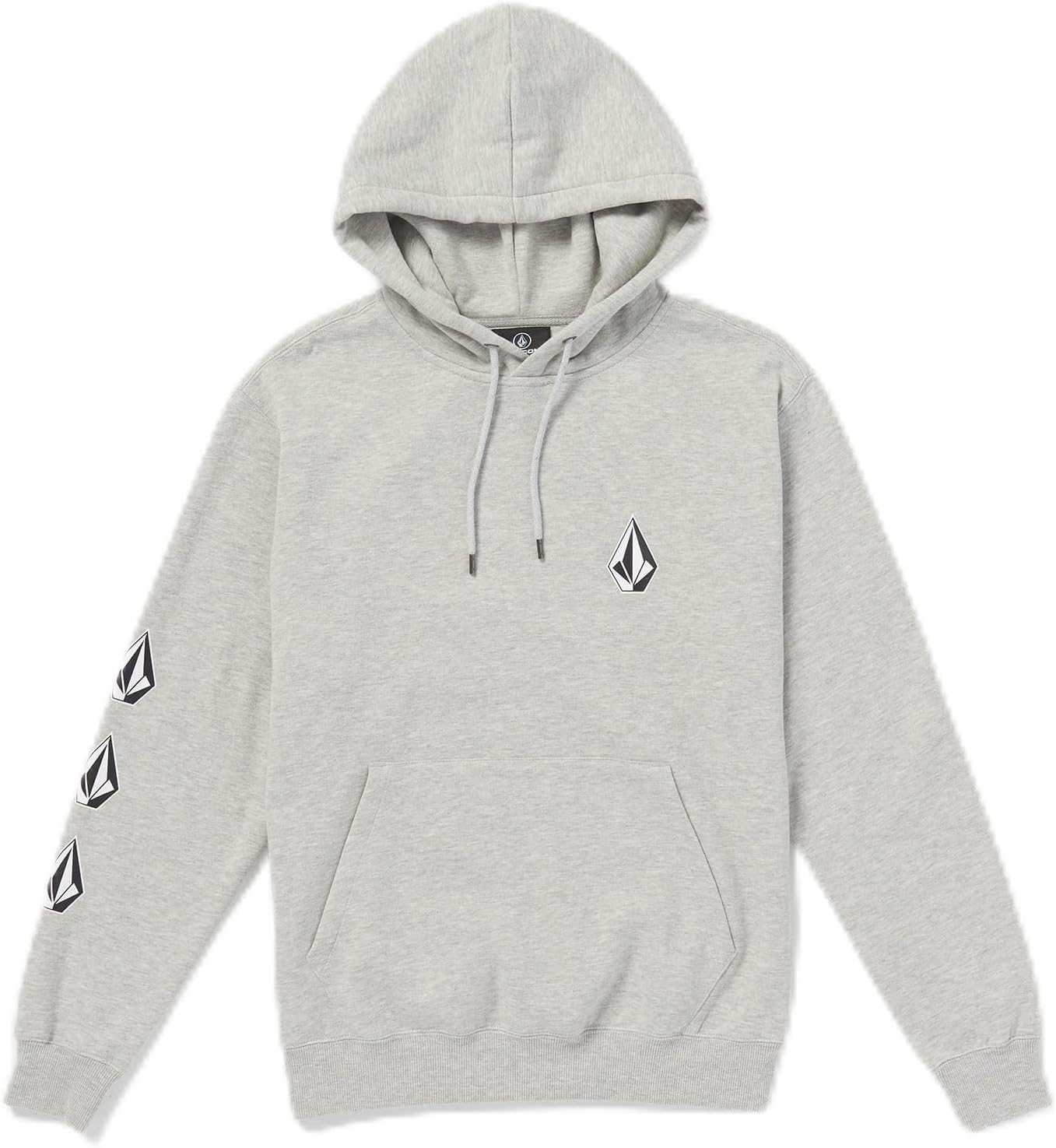 Volcom Men's Iconic Stone Pullover Hoodie Fleece Sweatshirt Heather Grey Grey
