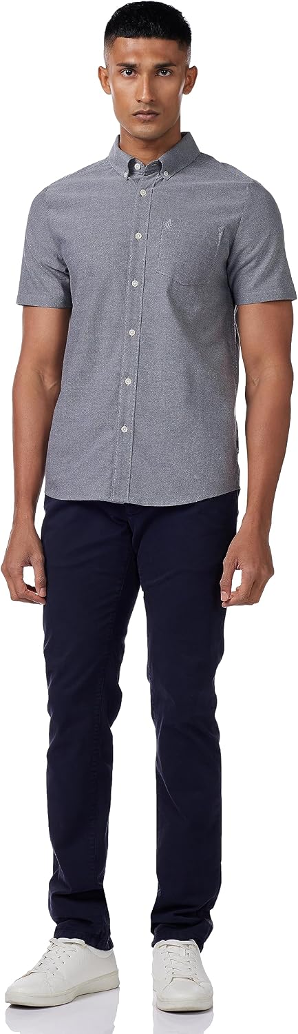 Volcom Men's Everett Oxford Short Sleeve Button Down Woven Shirt Black Black