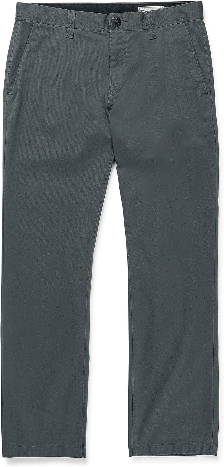 Volcom Mens Frickin Modern Stretch Chino Pant – Everyday Wear Slim Fit Stretch Twill Pants Dark Slate