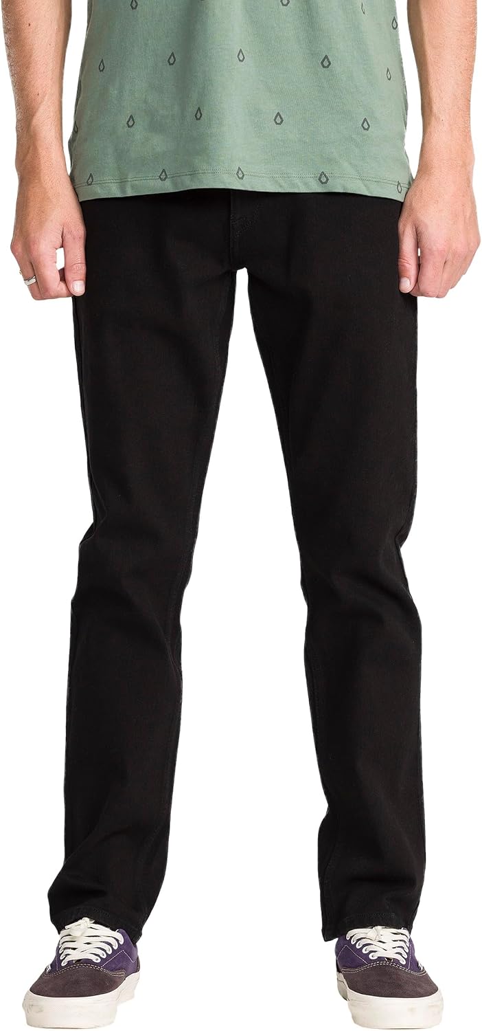 Volcom Men's Vorta Slim Fit Stretch Denim Jean V-black