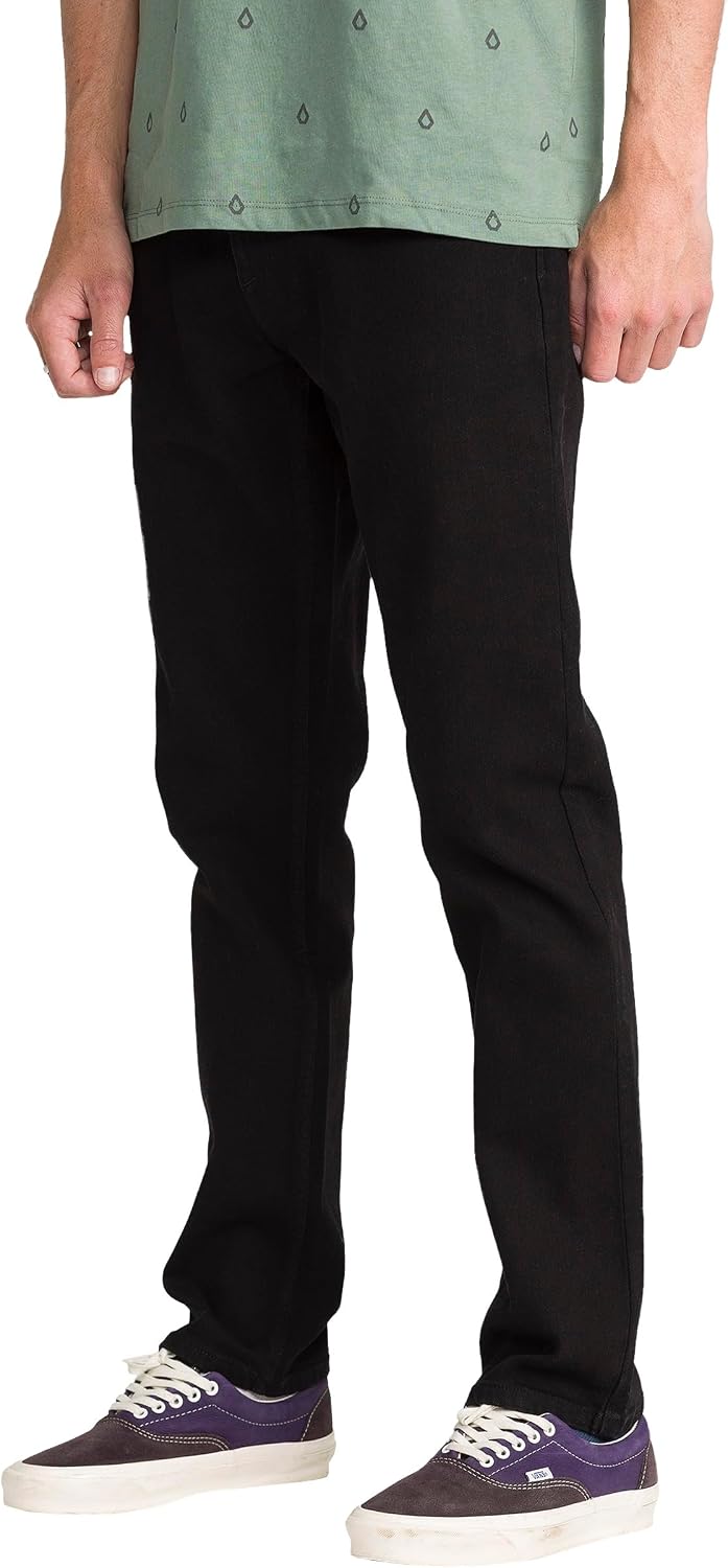 Volcom Men's Vorta Slim Fit Stretch Denim Jean V-black