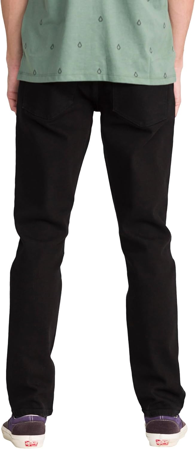 Volcom Men's Vorta Slim Fit Stretch Denim Jean V-black