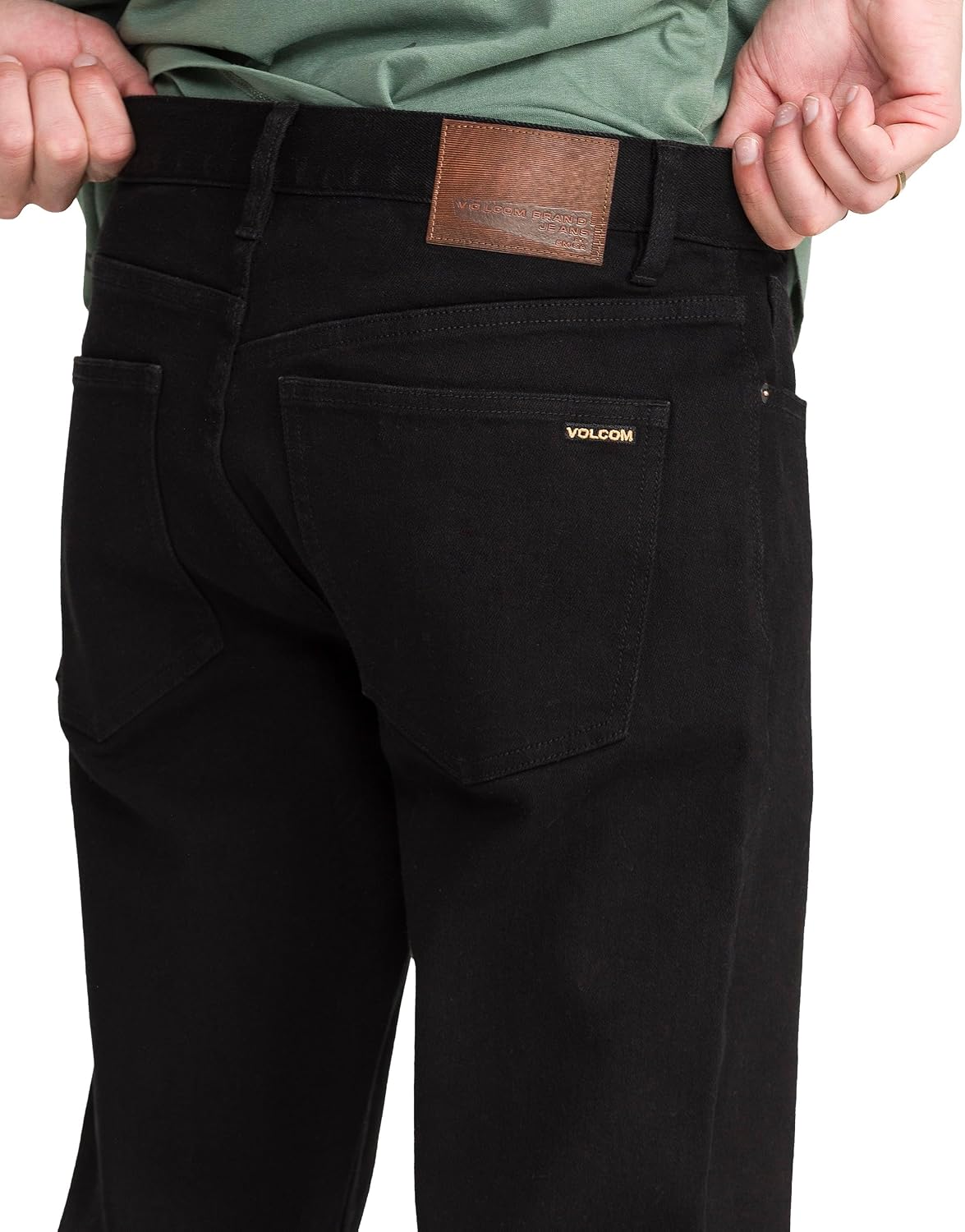 Volcom Men's Vorta Slim Fit Stretch Denim Jean V-black