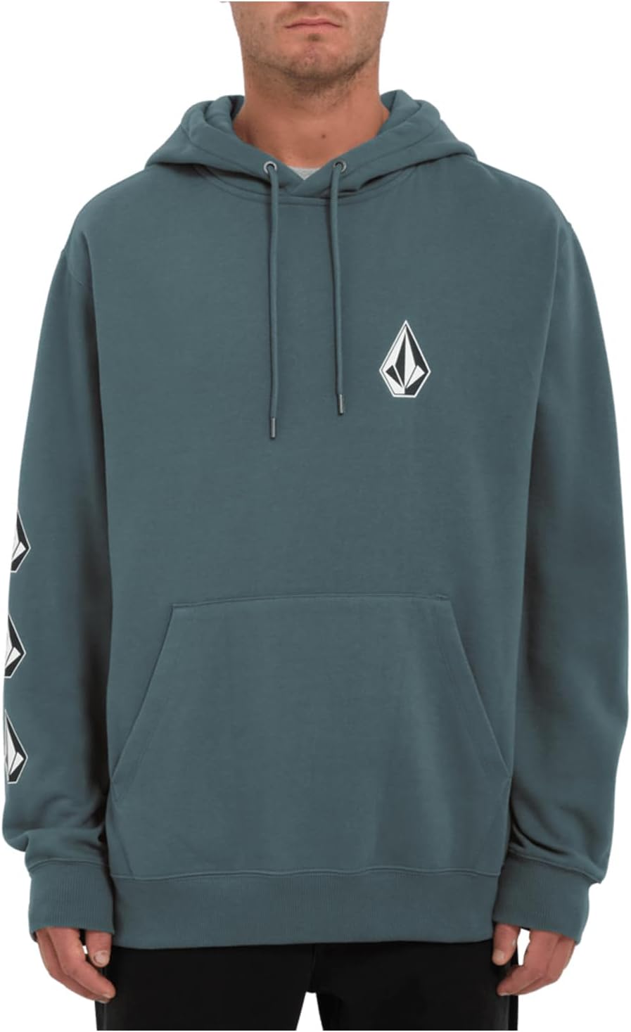Volcom Men's Iconic Stone Pullover Hoodie Fleece Sweatshirt Dark Slate
