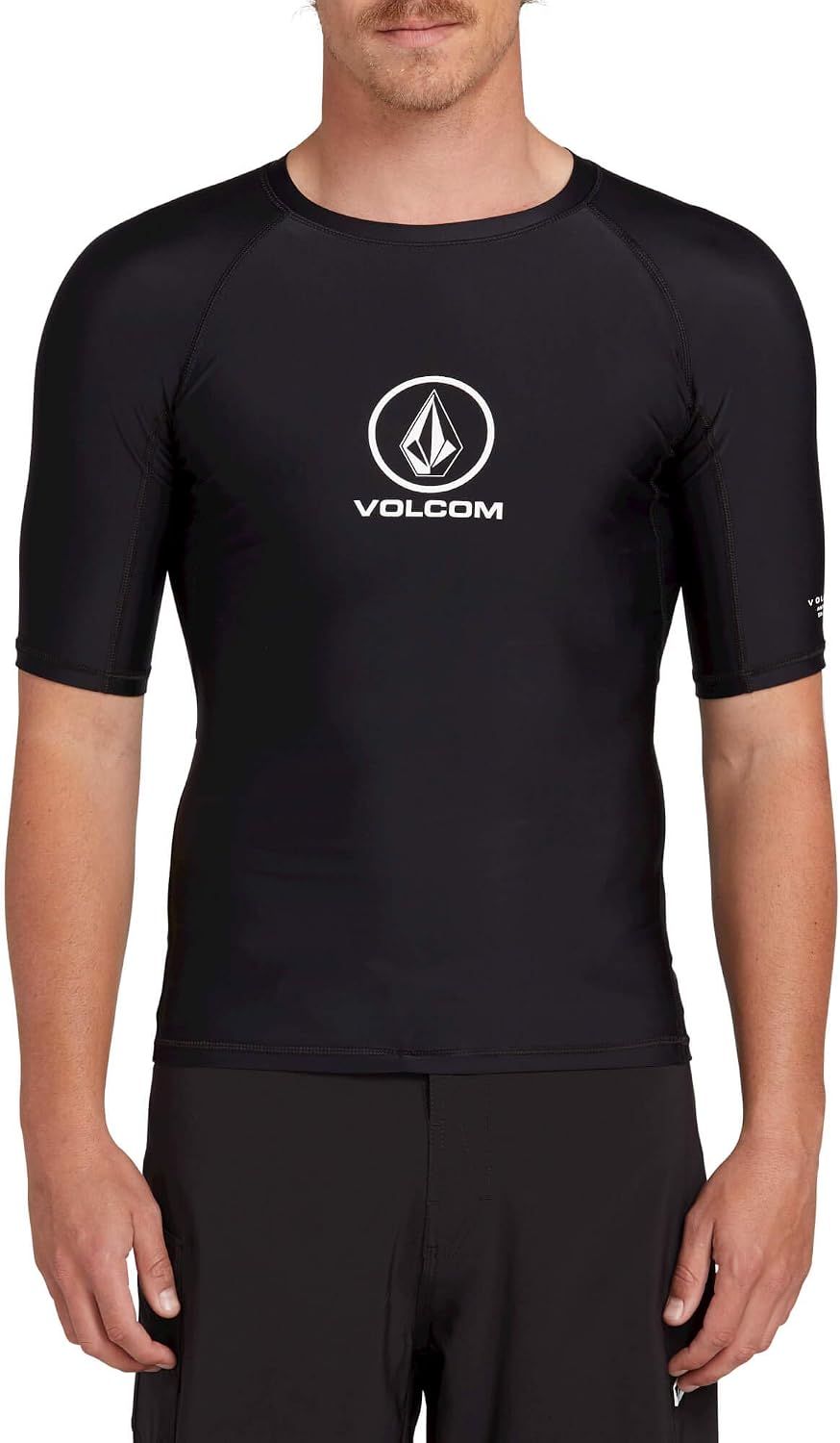Volcom Men's Compression Fit Short Sleeve Rashguard – UPF 50+, Quick-Dry UV Protection Performance Shirt Jet