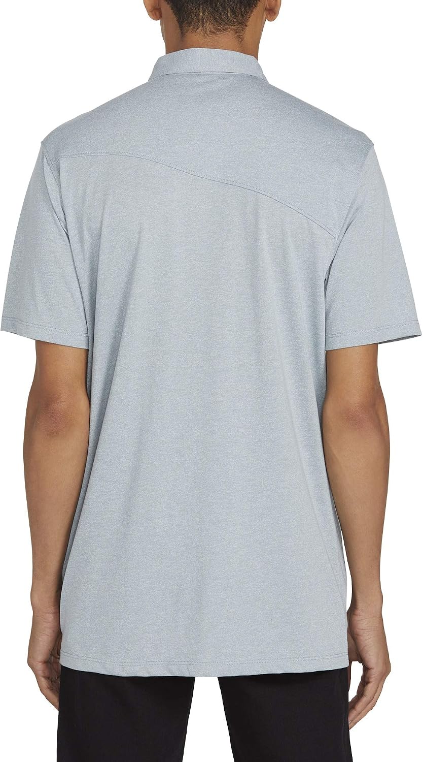 Volcom Men's Wowzer Modern Fit Short Sleeve Polo Shirt Cool Blue
