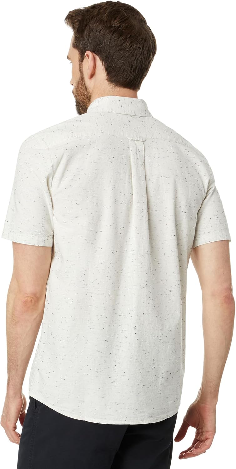 Volcom Men's Date Knight Short Sleeve Classic Fit Button Down Shirt Off-white