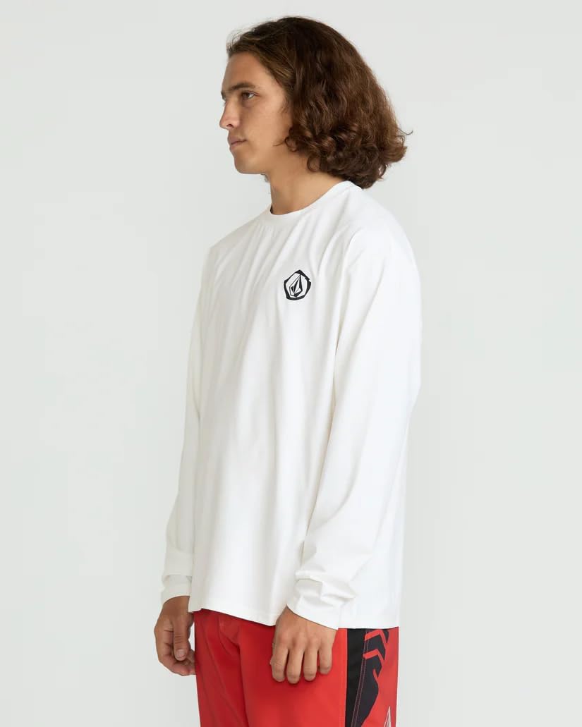 Volcom Taunt Loose Fit Long Sleeve Rashguard White-a