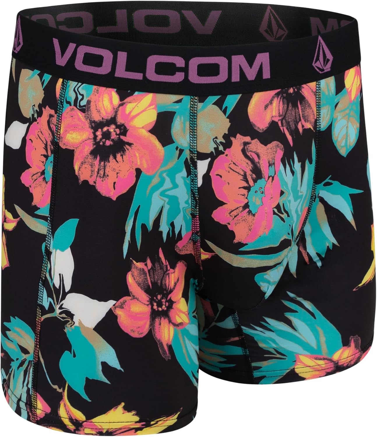 Volcom Mens Boxer Briefs 4 Pack Poly Spandex Performance Boxer Briefs Underwear BlackDark NavyTurquoiseCharcoal