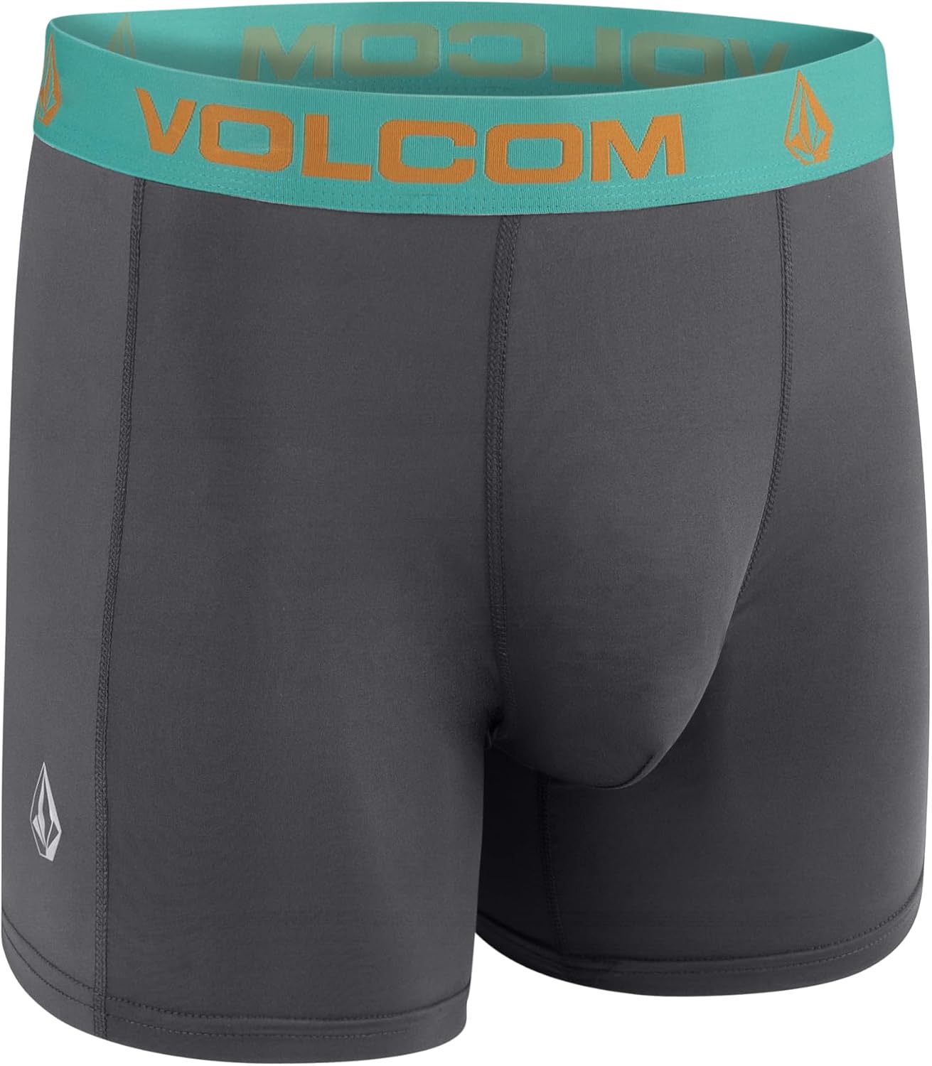 Volcom Mens Boxer Briefs 4 Pack Poly Spandex Performance Boxer Briefs Underwear BlackDark NavyTurquoiseCharcoal