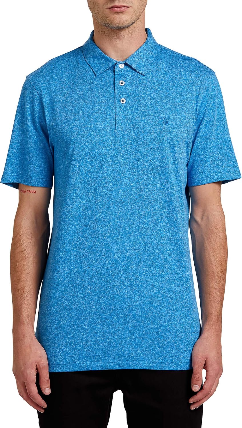Volcom Men's Wowzer Modern Fit Short Sleeve Polo Shirt True Blue