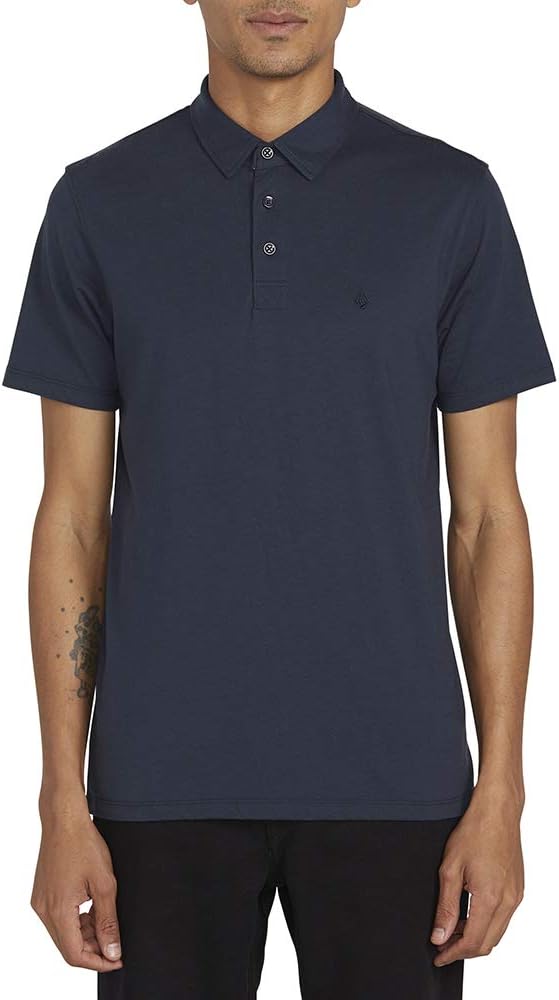 Volcom Men's Wowzer Modern Fit Short Sleeve Polo Shirt Navy 1