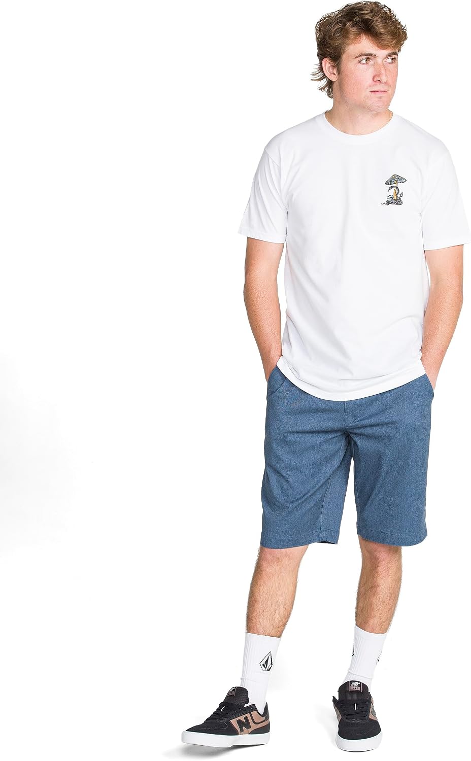 Volcom Men's Vmonty Chino Shorts – 22 Outseam, Relaxed Fit, Durable Cotton Fabric Heather Blue