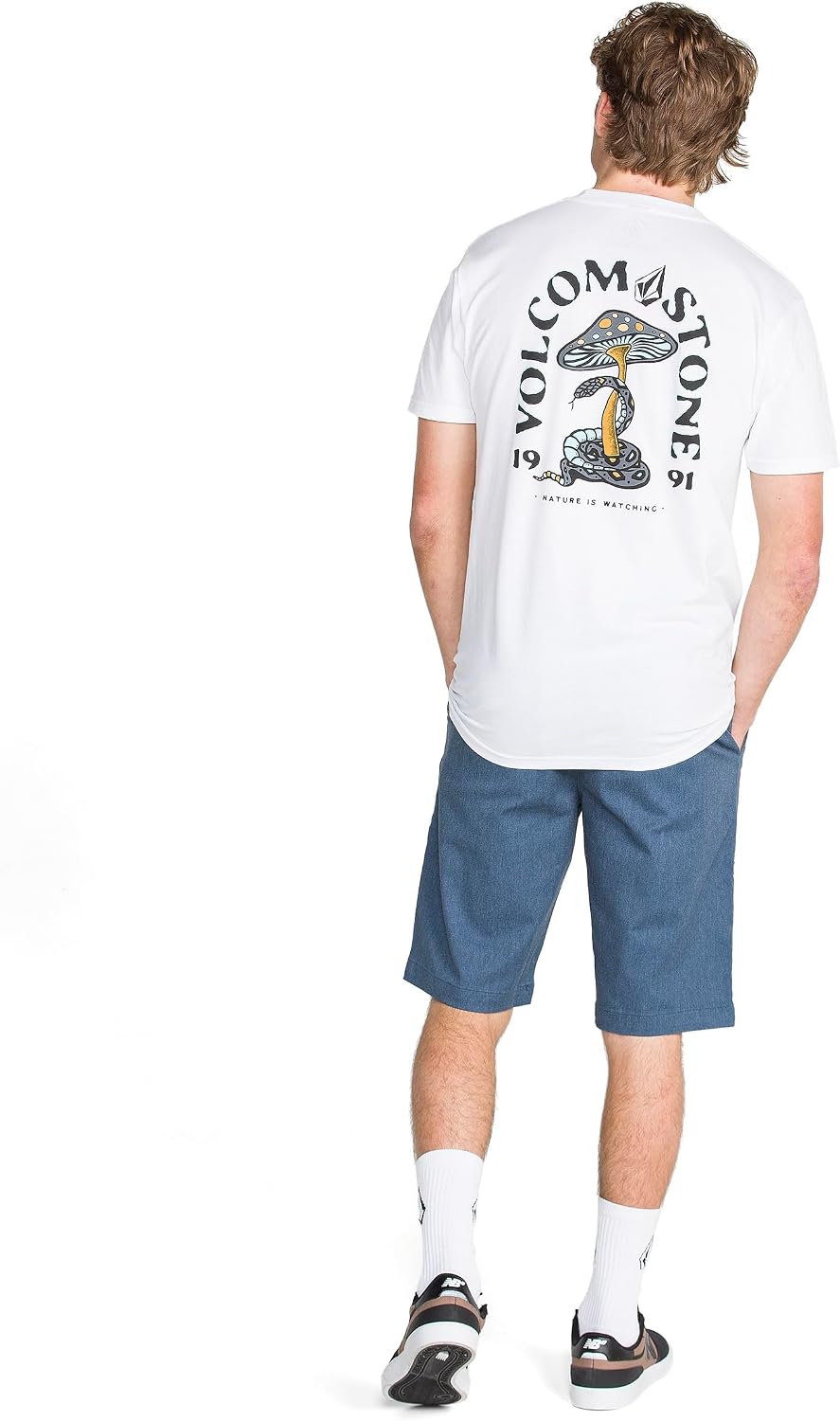 Volcom Men's Vmonty Chino Shorts – 22 Outseam, Relaxed Fit, Durable Cotton Fabric Heather Blue