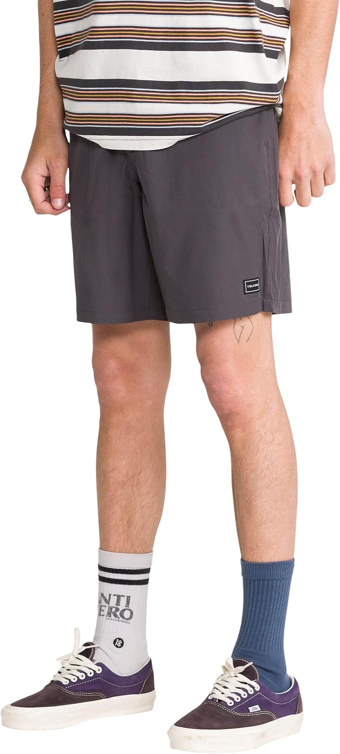 Volcom Men's Steppen Ew 17" Elastic Waist Short Asphalt Black