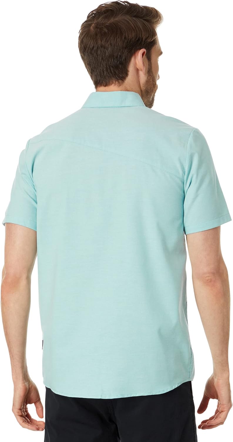 Volcom Men's Everett Oxford Short Sleeve Button Down Woven Shirt Coastal Blue