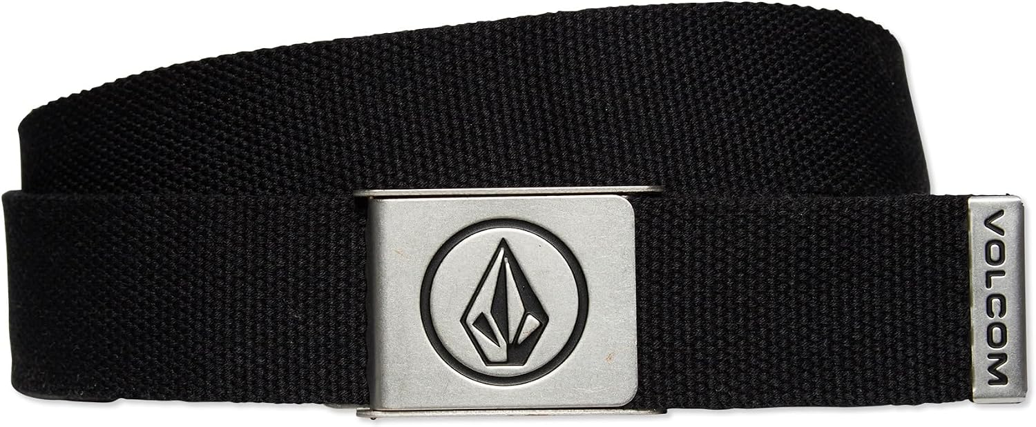 Volcom Circle Web Belt | Durable Webbed Strap Belt for Men Black