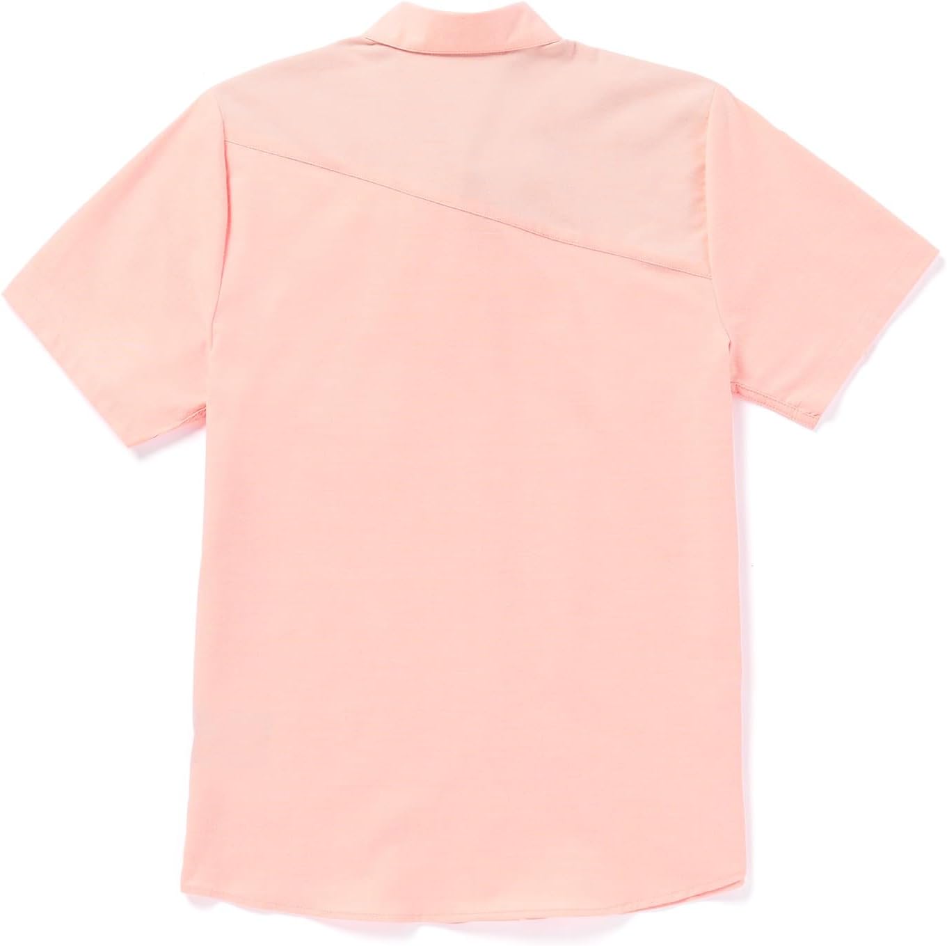 Volcom Men's Everett Oxford Short Sleeve Button Down Woven Shirt Salmon Pink
