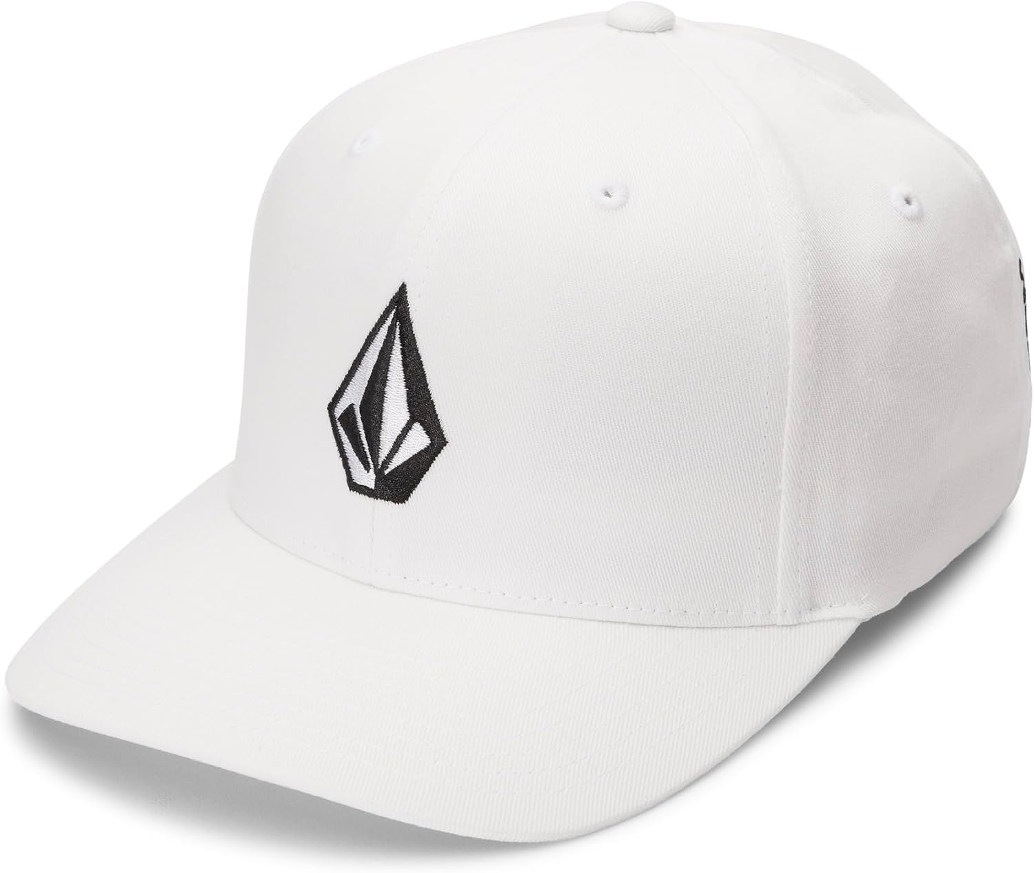 Volcom Men's Snapback Hat – 6-Panel Twill Flat Brim Cap Adjustable Snap Closure White