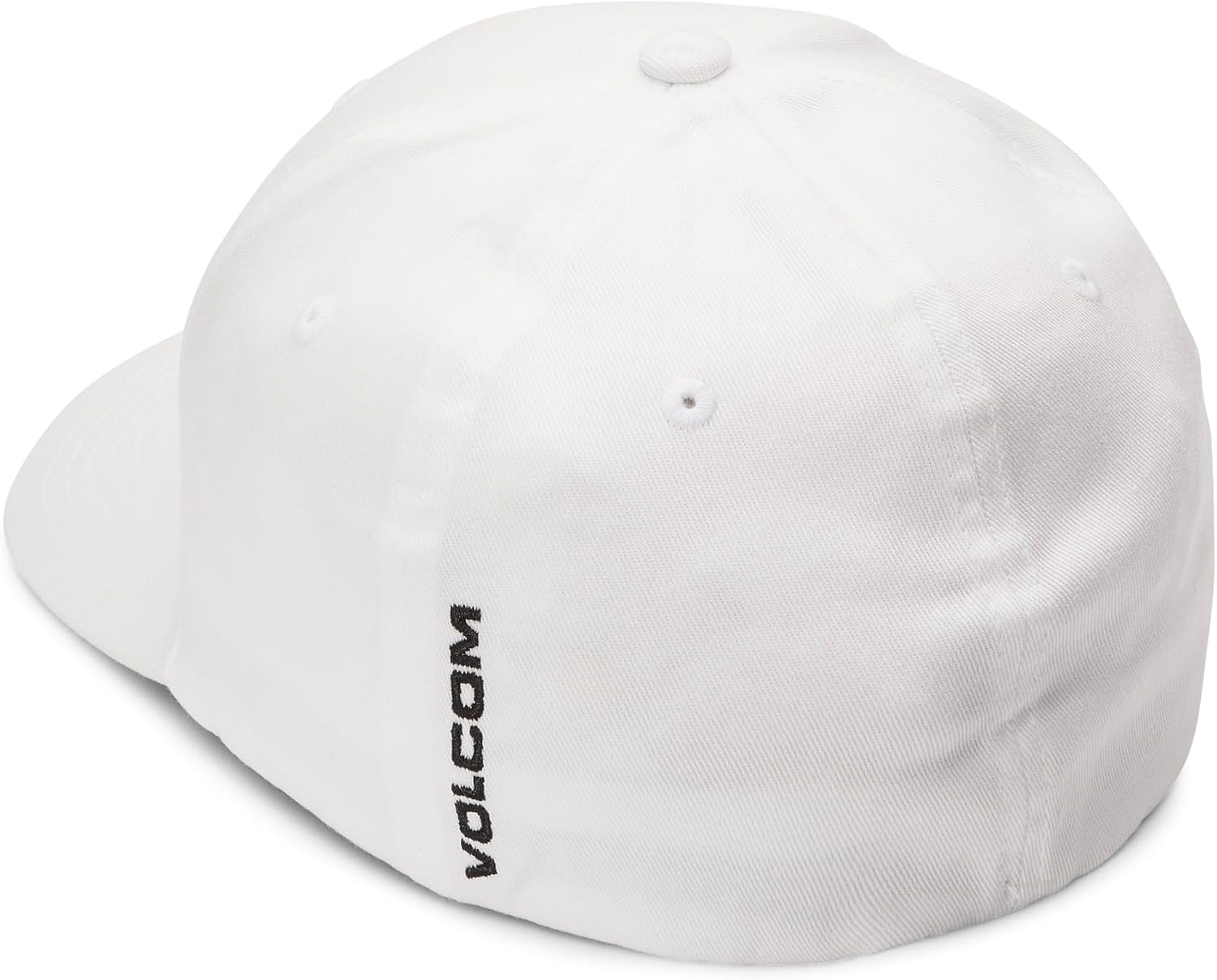 Volcom Men's Snapback Hat – 6-Panel Twill Flat Brim Cap Adjustable Snap Closure White