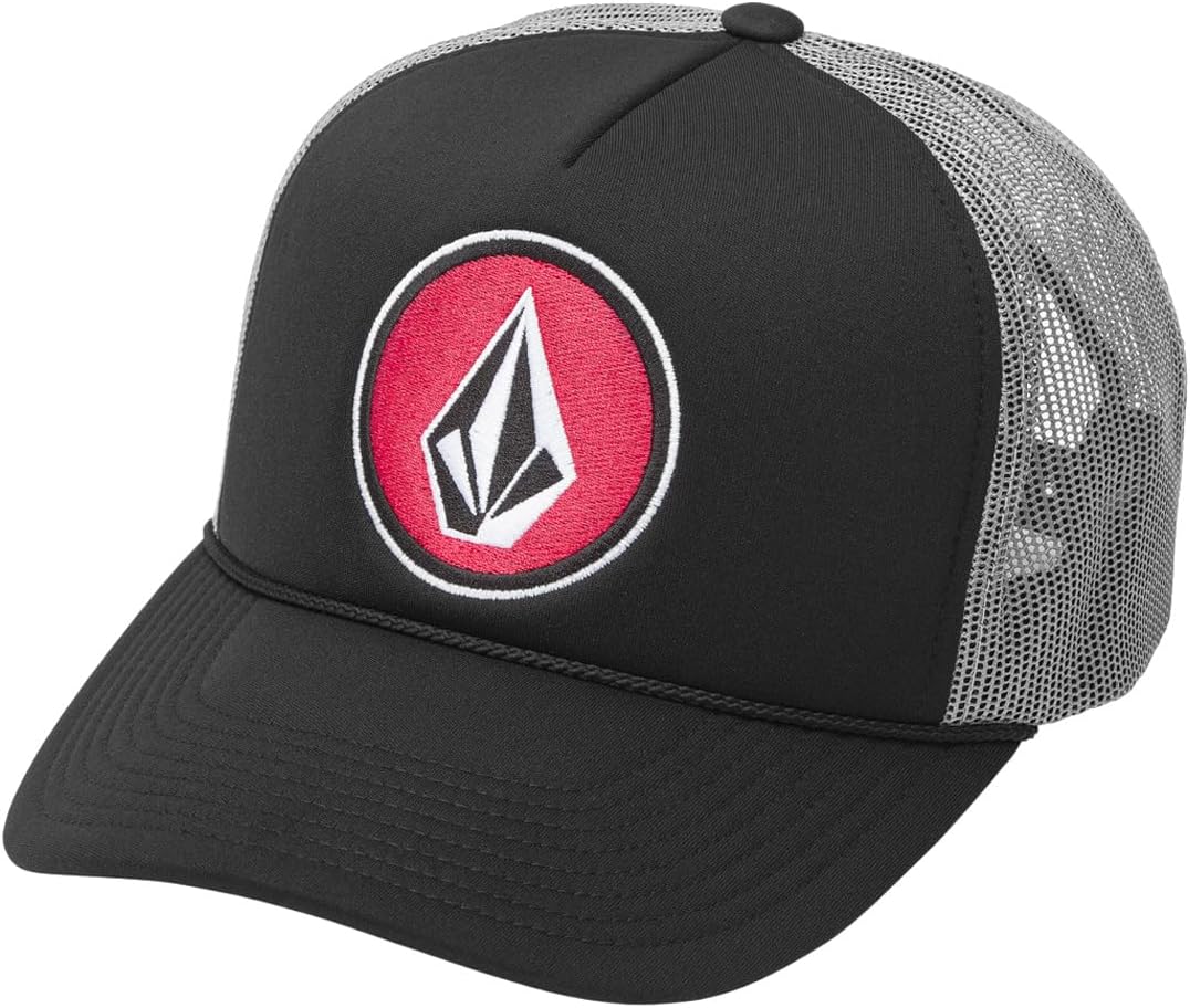 Volcom Men's Mesh Trucker Hat - Adjustable Snapback Cap, Breathable Structured Front Panel Lifeguard Red