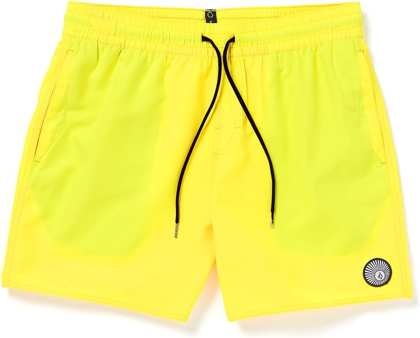 Volcom Men's 16" Elastic Waist Swim Trunks- Stretchable, UPF 50+, Quick Dry Swim Bottoms Neon