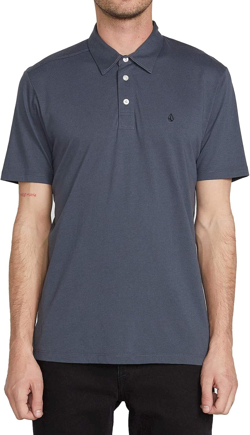 Volcom Short Sleeve Polo Shirt – Classic Fit, Soft Cotton Blend, Modern Casual Style Charcoal