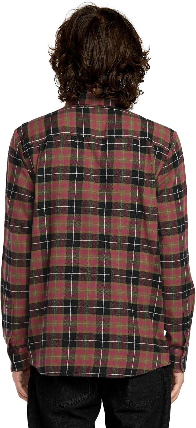 Volcom Men's Caden Plaid Long Sleeve Black