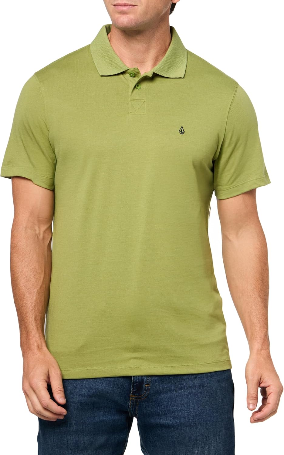 Volcom Short Sleeve Polo Shirt – Classic Fit, Soft Cotton Blend, Modern Casual Style Vintage Green