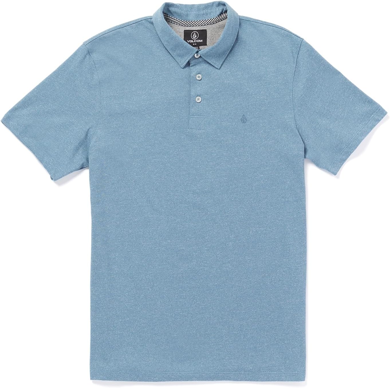 Volcom Men's Wowzer Modern Fit Short Sleeve Polo Shirt Stone Blue
