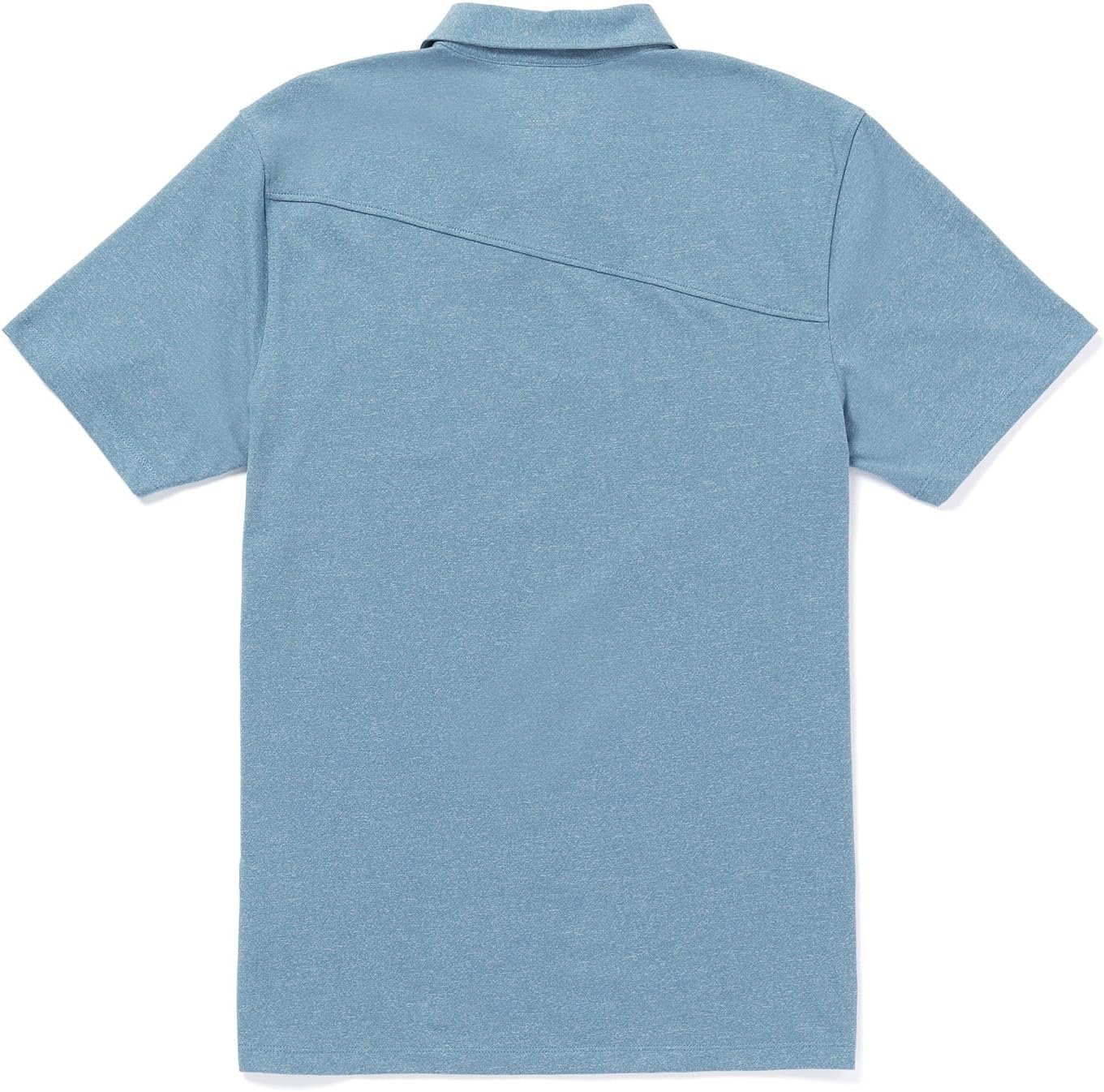 Volcom Men's Wowzer Modern Fit Short Sleeve Polo Shirt Stone Blue