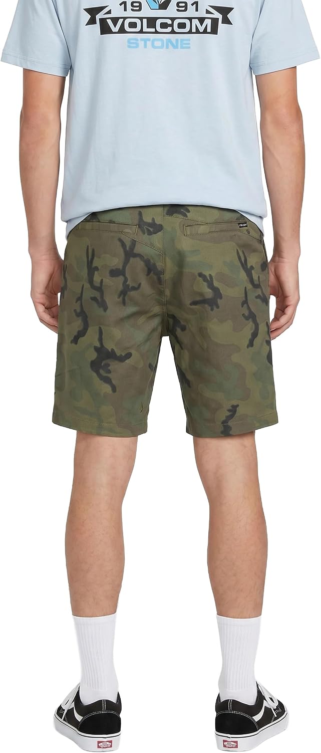 Volcom Men's Vmonty Stretch 22 Chino Shorts – Casual Everyday Wear, Relaxed Fit Green Combo