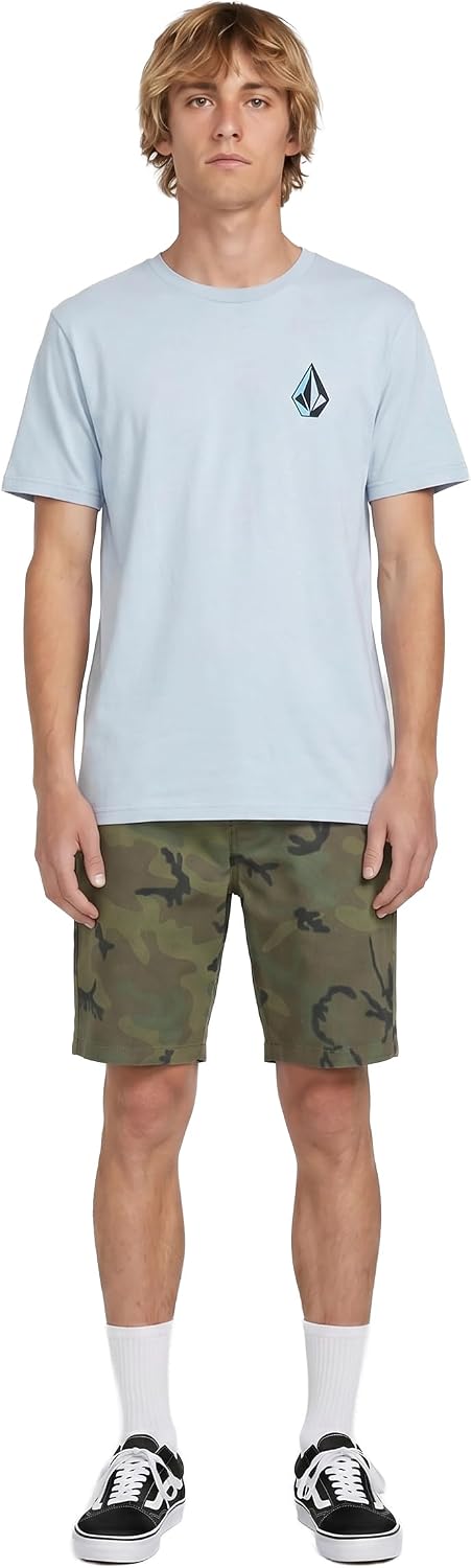 Volcom Men's Vmonty Stretch 22 Chino Shorts – Casual Everyday Wear, Relaxed Fit Green Combo