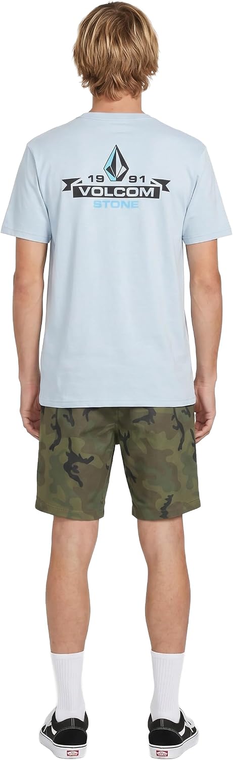 Volcom Men's Vmonty Stretch 22 Chino Shorts – Casual Everyday Wear, Relaxed Fit Green Combo