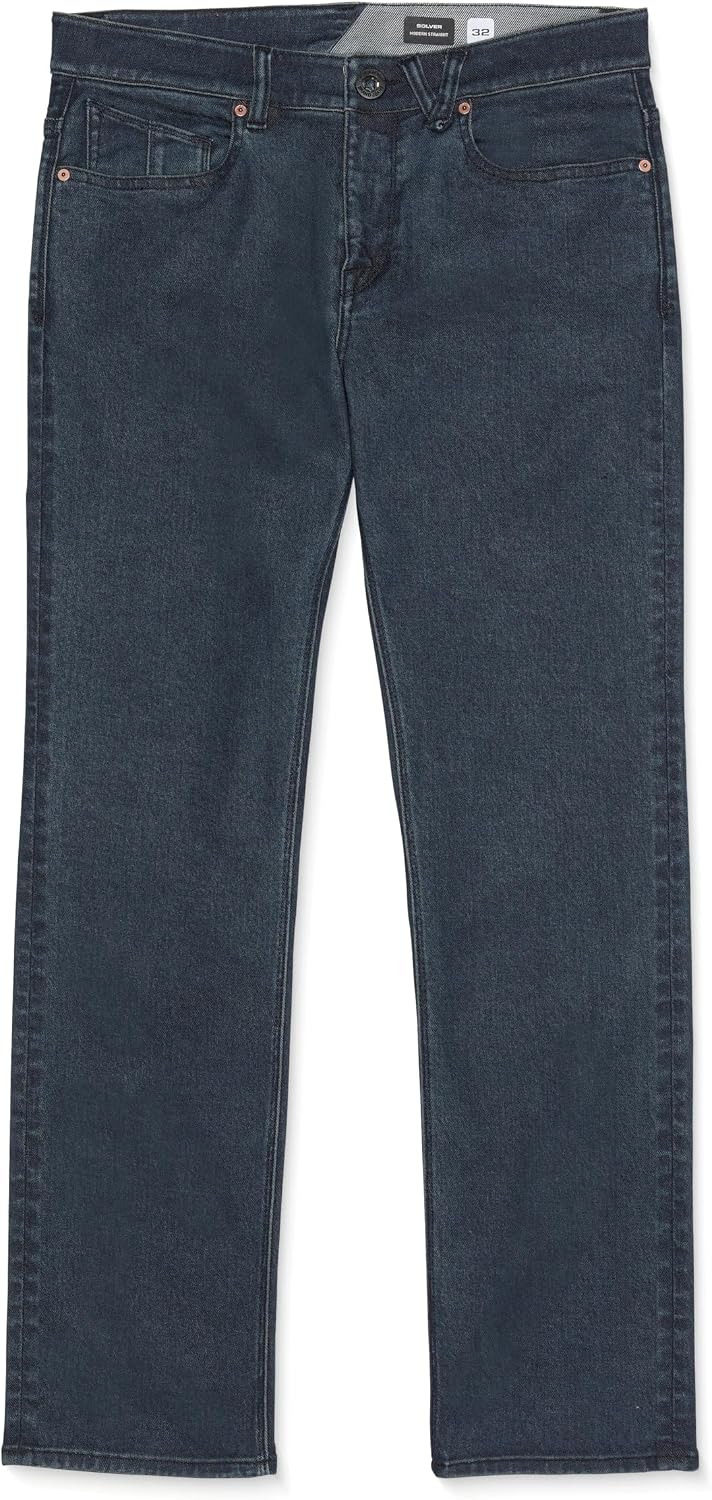 Volcom Men's Solver Modern Fit Jeans – Classic Straight Leg Denim Pants with 16" Leg Opening Melindingo