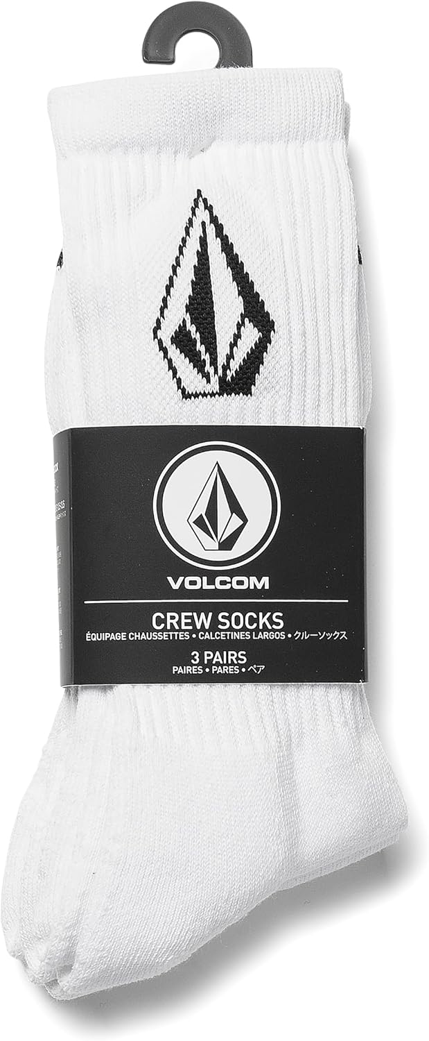Volcom Men's Full Stone Sock 3-Pack White