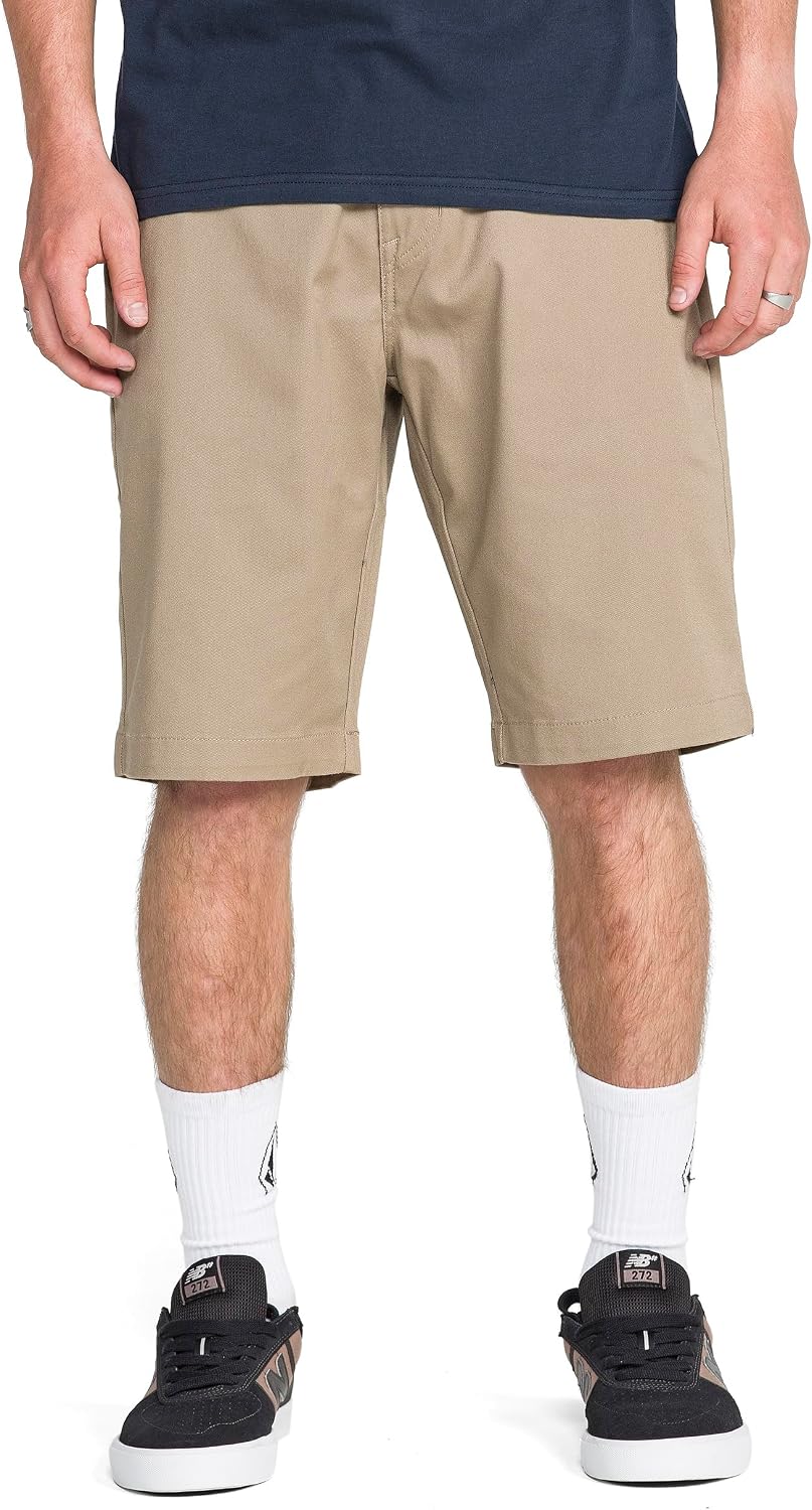 Volcom Men's Vmonty Chino Shorts – 22 Outseam, Relaxed Fit, Durable Cotton Fabric Khaki