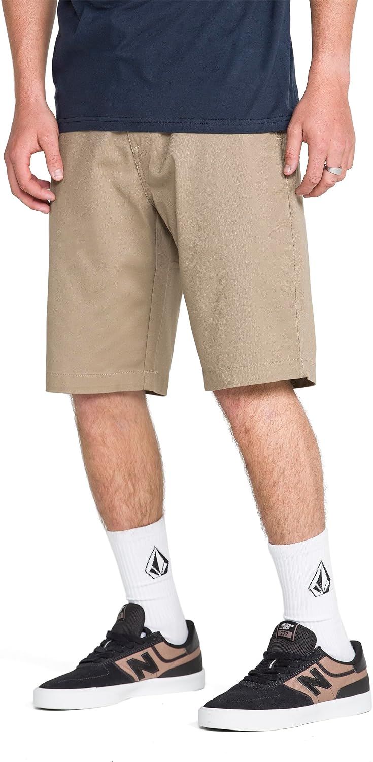 Volcom Men's Vmonty Chino Shorts – 22 Outseam, Relaxed Fit, Durable Cotton Fabric Khaki